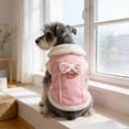 thumbnail image 3 of Winter Dog Vest, Warm Sherpa-Lined Coat with Bow & D-Ring for Small Dogs, 3 of 5