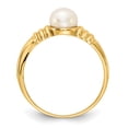 thumbnail image 2 of 14K Yellow Gold 5-6mm White Button Freshwater Cultured Pearl Ring Size 7, 2 of 7