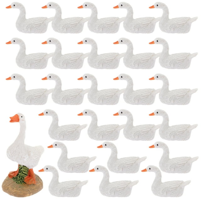 26pcs lindo figura de escritorio de escritorio estatua de pato en miniatura de diy adornos de pato de escritorio