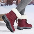 thumbnail image 3 of Mid Calf Snow Boots for Women 2025 Winter Fleece Lined Warm Non Slip Skiing Ski Hiking Trekking Hunting Ankle Booties, 3 of 7