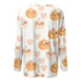 thumbnail image 5 of JULMCOMO Plus Size Halloween Shirts for Women Funny Pumpkin Castle Bat Print Crew Neck Long Sleeve Shirts Holiday Costume Tunic Tops White 3XL, 5 of 5