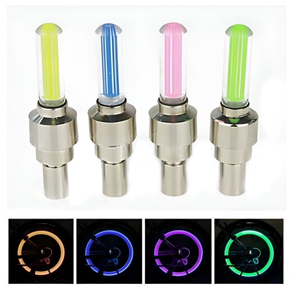LADYGYM 2026 New Led Tire Wheel Valve Cap Flash Light Waterproof 2 Set for Car,Bike,Bicycle,Motorcycle,Tricycle,Golf Cart Tire Caps Universal Led Valve Cap Light for Any Tire-Purple(8 Pack)
