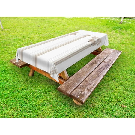 

Pillar Outdoor Tablecloth Architecture Themed Design Ionic Doric and Corinthian Marble Columns Digital Print Decorative Washable Fabric Picnic Table Cloth 58 X 84 Inches Coconut by Ambesonne