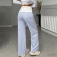thumbnail image 7 of Delayuji Women's Wide Leg Pants Fitness Yoga Pants Stretchy Bell Bottoms Leggings Roll Over Pants, 7 of 7