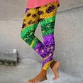 thumbnail image 2 of lcziwo Christmas Clearance, Mardi Gras Leggings for Women 2025 Carnival Outfits Gym Casual High Waist Yoga Pants Trendy Funny Mask Graphic Stretchy Tights Multicolor L, 2 of 4