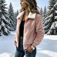 thumbnail image 6 of Women's Soft Fuzzy Jacket, Stylish Zip Front Fall Winter Outerwear with Sherpa Trim, 6 of 8