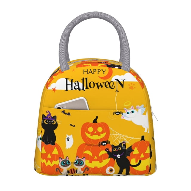 Balery Happy Halloween1 Bolsa de Almuerzo para Mujeres, Caja de Almuerzo, Bolsa de Almuerzo Pequeña Impermeable, Tote de Almuerzo Reutilizable con Gran Capacidad