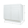 thumbnail image 2 of Hollywood Fabiani Design Shaker Sink Base Kitchen Cabinet Ready to Assemble 36 in. W x 24 in. D x 34.5 in. H White, 2 of 5