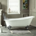 thumbnail image 2 of Aqua Eden VCT7D673122ZB1 67-Inch Cast Iron Oval Single Slipper Clawfoot Tub (7-Inch Faucet Drillings) in White/Polished Chrome, 2 of 8