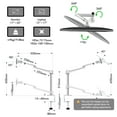 thumbnail image 4 of Viozon Support pour Moniteur et Ordinateur Portable, Supports de Bureau 2-en-1 Réglables à Double Bras Support/bras Simple pour Écrans d'Ordinateur LCD de 17 à 32 Pouces, Plateau Supplémentaire pour Ordinateurs Portables de 12 à 17 Pouces (Argent), 4 of 5