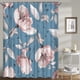 thumbnail image 1 of Cortinas de ducha florales para baño, juego de cortinas de ducha con flores rosas, grises y rosas, tela de fondo azul, impermeable, lavable, 72 "× 72", 1 of 5