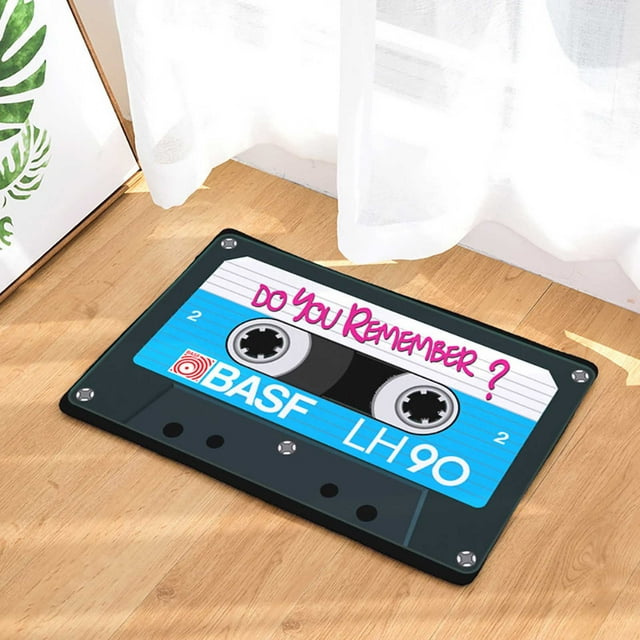 Xihbxyly Ofertas Prime Felpudo de interior con cinta de casete vintage, antideslizante, para puerta