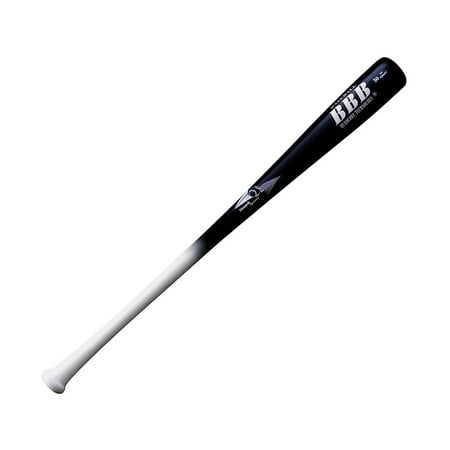 BamBooBat by Pinnacle Sports Equipment INC. Adult Quadcore Bamboo Baseball Bat with Cupped End White Handle/Black Barrel 30