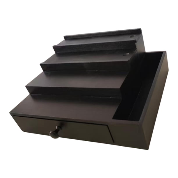 Expositor de perfumes para hombre, organizador multifuncional decorativo de madera. Negro