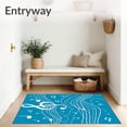 thumbnail image 3 of ODIKA 2'x3' Machine Washable Non-Slip Area Rug, Harmonious Rhythm Canvas Stitch Artisan Creation High Traffic Rug with Pad, Blue, 731027, 3 of 8