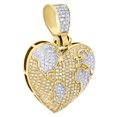 thumbnail image 2 of 10K Yellow Gold Round Diamond Heart World Map Globe Pendant 1.35" Charm 3/4 CT., 2 of 5