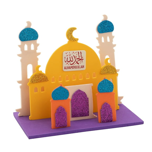 Fun Express 7 1/2" x 5 1/2" 3D Religious Mosque Foam Craft Kit - Makes 12