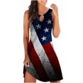 thumbnail image 2 of Dvkptbk Robes Drapeau Américain pour Femmes Été Plage Sans Manches Robe d'Été Évasée Décontractée Ample Robe T-Shirt - Soldes d'Été Liquidation, 2 of 5