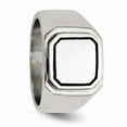thumbnail image 5 of Stainless Steel Polished Black Enameled Ring Size: 10; for Adults and Teens; for Women and Men, 5 of 7