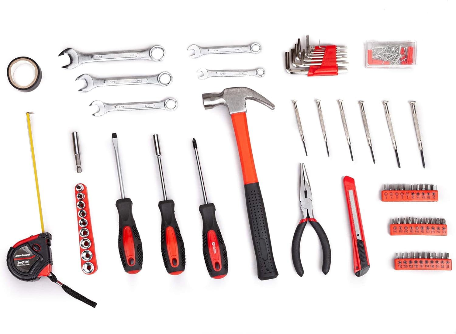 Home Repair Tool Kit, 146 Pieces Basic Home Repair Tool Set, General Mechanic Tool Set, General Household Tool Kit with Plastic Toolbox, Perfect for Homeowner, Office & College Repairs