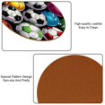 thumbnail image 5 of Football Set of 6 Cute Round Coasters, Microfiber Leather Drink Coasters for Table, 11x11 cm/4.3x4.3 Inches, Coasters for Home and Office Decor, 5 of 6