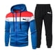 thumbnail image 2 of Sudadera con capucha con estampado tricolor para hombre, conjunto deportivo holgado de tendencia de moda, informal, con cremallera, para gimnasio y trotar al aire libre, otoño e invierno, novedad de 2, 2 of 4