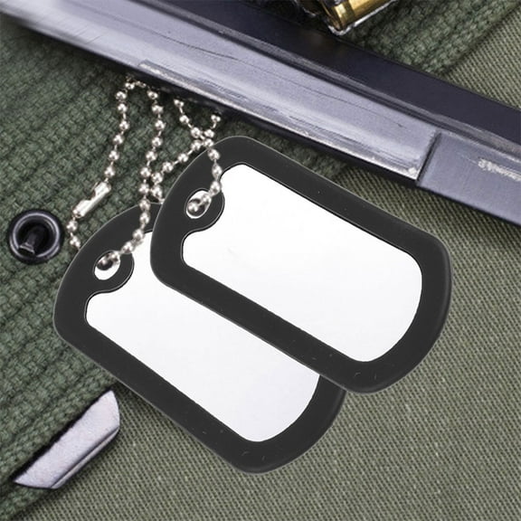 Soimiss 8pcs Black Dog Identification Tags Silicone for Military Style