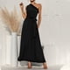 thumbnail image 2 of Vestido de mujer Sexy Un hombro Sólido Volantes Casual Vestido largo Fridja  hjkh3549, 2 of 9