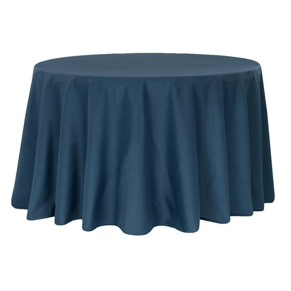 1 Pc, Polyester 108" Round Tablecloth - Navy Blue For Weddings, Trade Shows, Showrooms, Events