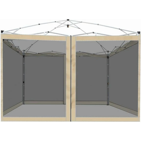 Canopy Mosquito Net for 10x10 Pop up Canopy Gazebo Tent, Replacement Netting Screen Mesh Sidewalls for Patio, Backyard, Camping, Outdoor Use (Net Only,Frame Not Included) (Beige)