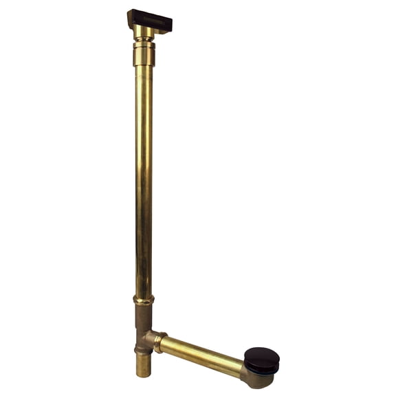 Westbrass 7931817BJLD-12 22" Bath Waste Assembly with Linear Faceplate, Ball Joint and Tip-Toe Drain, Oil Rubbed Bronze