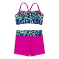 thumbnail image 3 of YiZYiF Girls 2PCS Tankini Swimsuit Bowknot Back Tops with Wide Elastic Waistband Bottoms Bathing Suit Leopard Rose 4, 3 of 7
