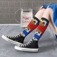 thumbnail image 7 of Women's Knee High Socks Haitian Flag Thermal Soft Knee Long Socks, 7 of 7
