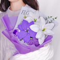 thumbnail image 3 of Wrapped Crochet Flowers Bouquet with Crochet Flowers of Lily & Rose for Home Decorations, Graduation Gifts, Anniversary Gifts, Get Well Gifts, Gift for Women Mom, 3 of 6