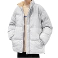 thumbnail image 3 of Maoxin Men's Jacket Fashionable Men's Solid Color Long Sleeve Hoodless Casual Outwear Jackets White M, 3 of 5