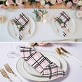 thumbnail image 2 of Pink Black Plaid Cloth Napkins, Farmhouse Pink Black Checkered Washable and Reusable Dinner Napkins Set of 4, Table Napkin for Kitchen Party Birthday Wedding Hotel Housewarming 20"x20", 2 of 8