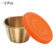 thumbnail image 3 of Uxcell 2pcs Pequeños Contenedores de Condimentos con Tapas, Taza de Condimento de Acero Inoxidable, Naranja, 3 of 6
