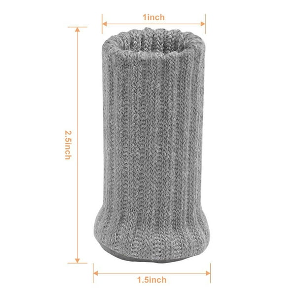 24 PCs Furniture Leg Socks - High Elastic Knitted Chair Leg Floor  Protectors, Thickening Gray Chair Leg Covers Set, Move Easily and Reduce  Noise