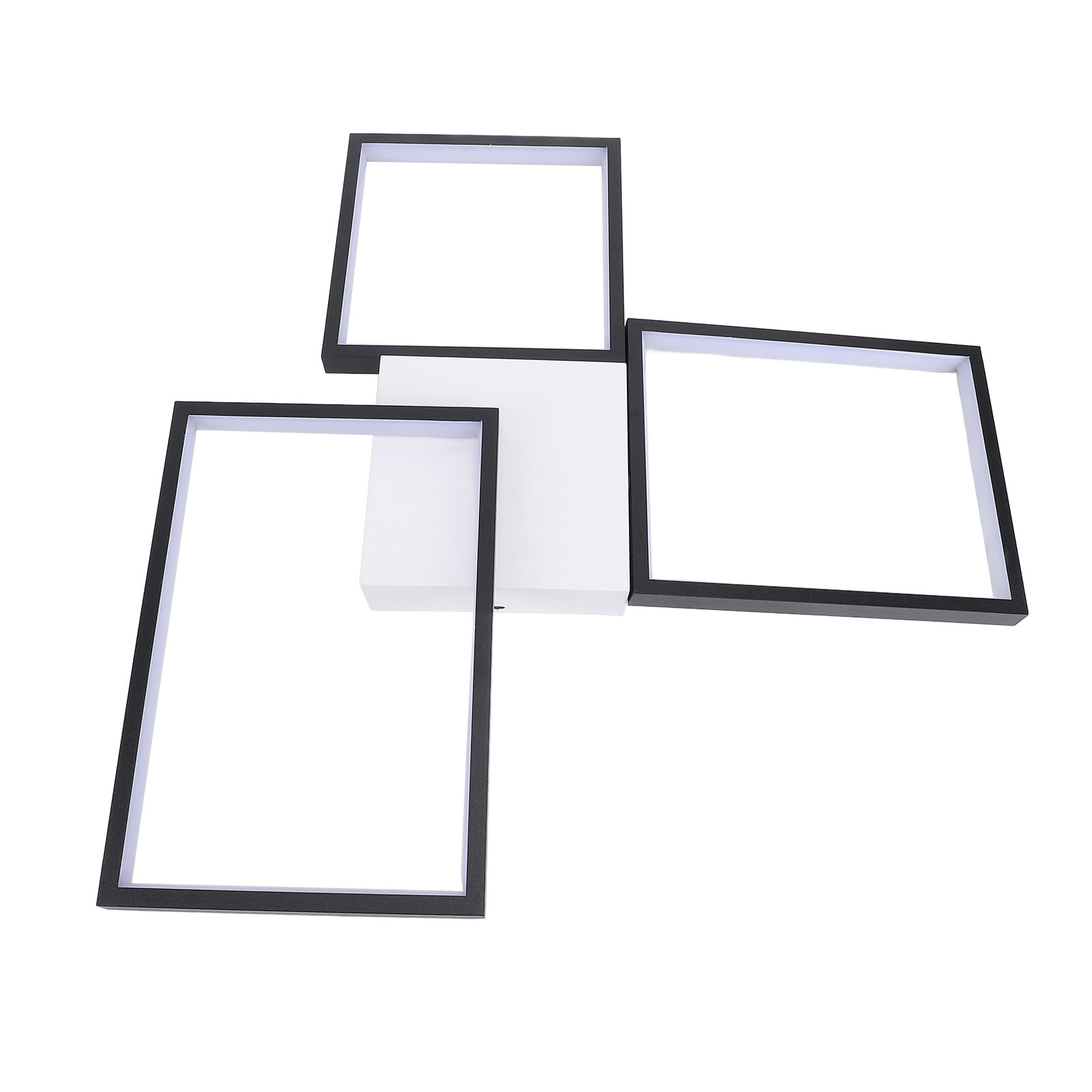 M Buder Modern LED Ceiling Light Fixture Dimmable 3 Heads Squares Flush Mount Ceiling Lamp with Remote Control for Bedroom Kitchen Dining Room Office Living Room Hallway Decor