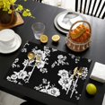 thumbnail image 4 of Pioneer Flower Floral Print Pattern Summer Placemats Table Placemats Set Of 4-Linen Kitchen Washable Placemats Table Mats 12x18 Inch Non-Slip Heat Resistant, 4 of 5