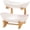 White 2layer, variant on Oval Fruit Basket, Bamboo Ceramic Vertical Organizer for Snacks Fruits