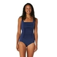 thumbnail image 1 of Speedo Women's Endurance+ Shirred Tank Solid One Piece Swimsuit with Adjustable Straps - Peacoat, Size: 12, 1 of 4