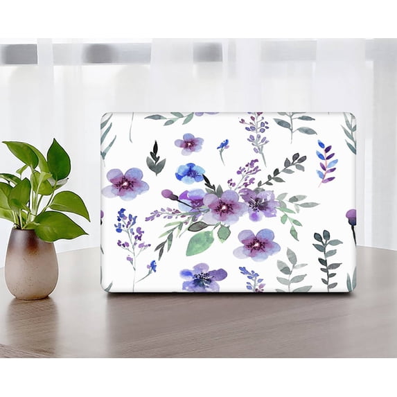 KSK KAISHEK Compatible Old Version MacBook Air 13" Case 2010 - 2017 Release Model A1466 A1369, Plastic Hard Shell Case + Black Keyboard Cover, Flowers 376