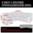 thumbnail image 5 of TOPCHANCES Stretch Recliner Sofa Slipcover for 5 Seat Recliner, 7-Piece Knitting Jacquard Sectional Couch Covers Furniture Protector (Light Gray), 5 of 12