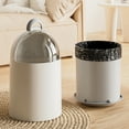 thumbnail image 6 of Small Trash Can with Lid, Mini Trash Can for Bathroom, Office and Bedroom, Small Bathroom Garbage Can with Swing Top, Compact Waste Basket for Desk, Dorm & Home, White - Xuniizn, 6 of 7