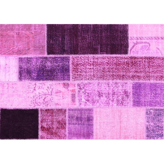 Ahgly Company Indoor Rectangle Patchwork Pink Transitional Area Rugs, 6' x 9'