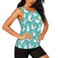 thumbnail image 2 of Lsque Cartoon Llamas Printed Workout Tank Tops for Women, Athletic Sports Tank Tops, Compression Sleeveless Dry Fit Shirts,Sleeveless Yoga Shirt-Large, 2 of 9