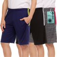 thumbnail image 2 of Daresay 3 Pack: Men's Basketball Shorts Dry Fit Mens Athletic Shorts with Drawstring (Sizes up to 3X), 2 of 5