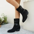 thumbnail image 7 of Women's Pointed-Toe High-Heeled Shoes Strap Pointed Chunky Heeled Ankle Boots, 7 of 7