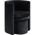 thumbnail image 1 of Best Master Fauteuil Rond en Velours Noir avec Pouf Seager, 1 of 3